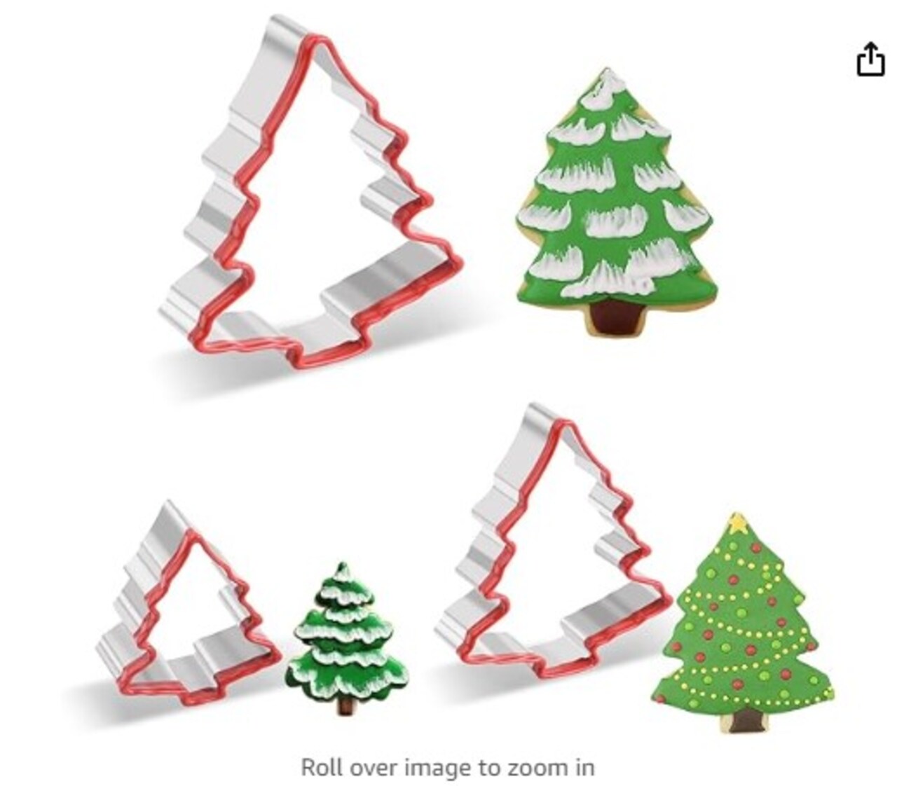 3pcs Stainless Steel Cookie Cutters - Christmas Tree Cookie Cutter Set 2" 3" 4" Large Tree Shape Fondant Cutter for Holiday and Party Decoration, Baking, and Cookies